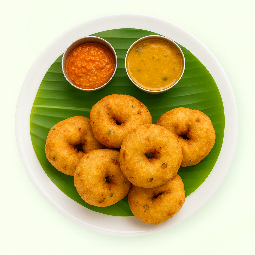 medu vada with chutney and sambar